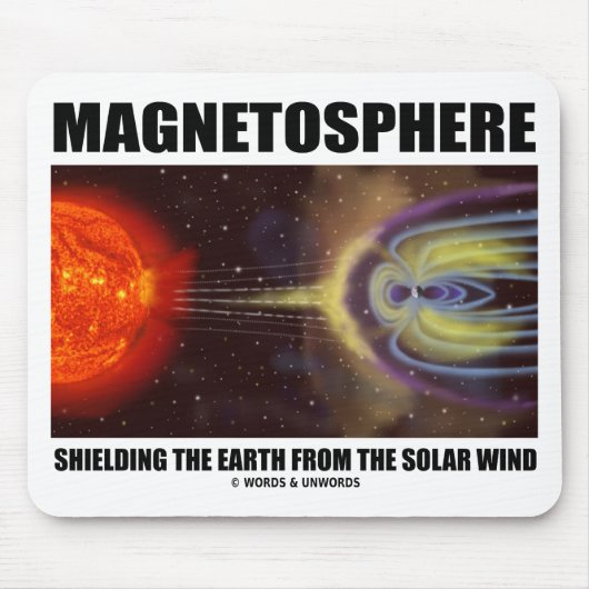 Magnetosfeer beschermt aarde tegen zonne wind muismat (Voorkant)