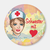 Magnetpin - Schwester mit Herz Magneet (Voorkant)