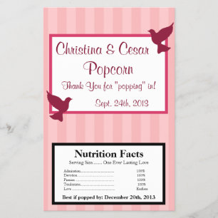 Magnetron Popcorn Verpakking Liefdes Vogels Roze S Flyer