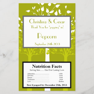 Magnetron Popcorn Verpakking Modern Groen/Witte Bo Flyer