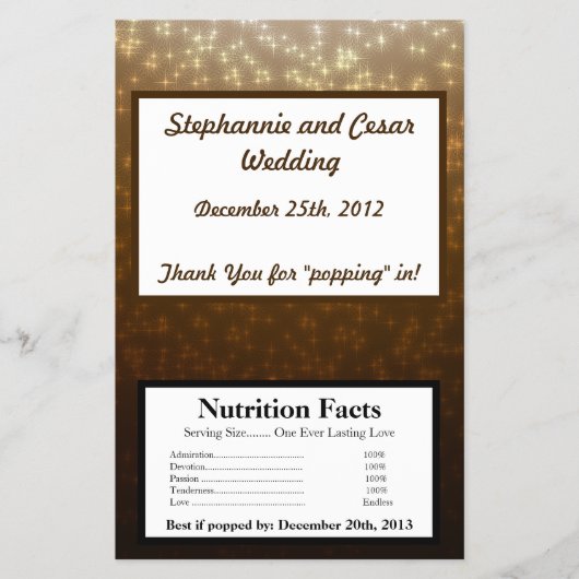 Magnetron Popcorn Verpakking Winter Bruin / Sterre Flyer (Voorkant)