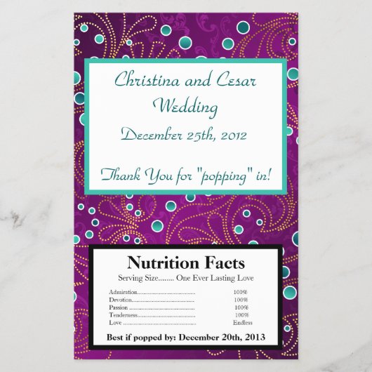 Magnetron Popcorn Wrapper Arabisch Paarse Flyer (Voorkant)