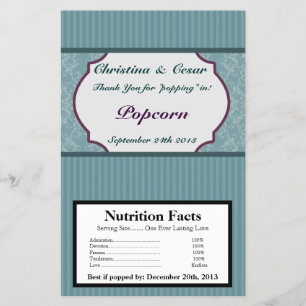 Magnetron Popcorn Wrapper Blauwgroen Blauw Damast/ Flyer