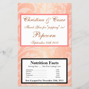 Magnetron Popcorn Wrapper Bruin Roos op roze flora Flyer