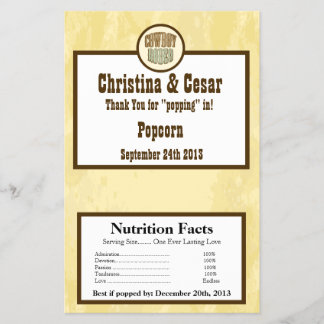 Magnetron Popcorn Wrapper Cowboy Rodeo Steer Skull Flyer