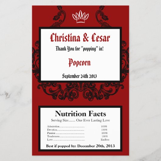 Magnetron Popcorn Wrapper Crimson Red  Embel Flyer (Voorkant)