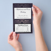 Magnetron Popcorn Wrapper Deep Paarse Damask Flyer (Hand)