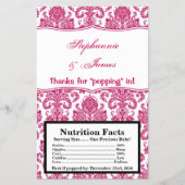 Magnetron Popcorn Wrapper Fusia White Damask Lace Flyer (Voorkant)