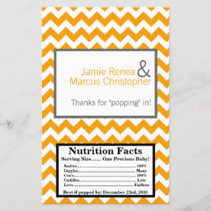 Magnetron Popcorn Wrapper Geel Grijs Chevron Flyer