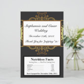 Magnetron Popcorn Wrapper Goud en Zwart Damast (Staand voorkant)