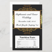 Magnetron Popcorn Wrapper Goud en Zwart Damast (Voorkant / Achterkant)