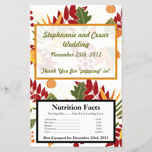 Magnetron Popcorn Wrapper Herfst bladeren Flyer (Voorkant)