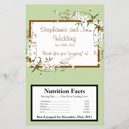 Magnetron Popcorn Wrapper Hondenhout Bloemen Flyer (Voorkant)