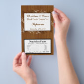 Magnetron Popcorn Wrapper Houten Plank Bloemen Wed Flyer (Hand)