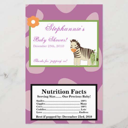 Magnetron Popcorn Wrapper Jacana Paarse Dieren Flyer (Voorkant)