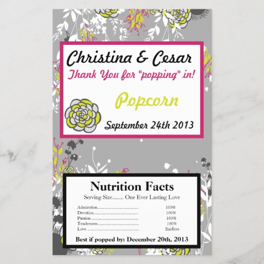 Magnetron Popcorn Wrapper Lime Groen/Hot Pink Flow Flyer (Voorkant)