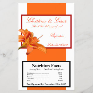 Magnetron Popcorn Wrapper Oranje Tijger Lilly w/St Flyer