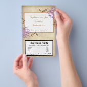 Magnetron Popcorn Wrapper Paarse en groene Bloemen Flyer (Hand)