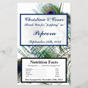 Magnetron Popcorn Wrapper Peacock Feathers Blauw Flyer