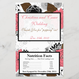 Magnetron Popcorn Wrapper Roze Bloem Bruin Bladere Flyer