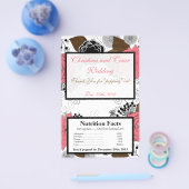 Magnetron Popcorn Wrapper Roze Bloem Bruin Bladere Flyer (Enkel)