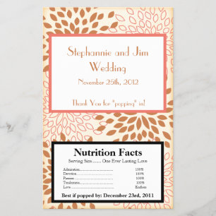Magnetron Popcorn Wrapper Roze en Bruin Bloemen Flyer