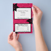 Magnetron Popcorn Wrapper Roze en Zwarte Bloemen Flyer (Hand)