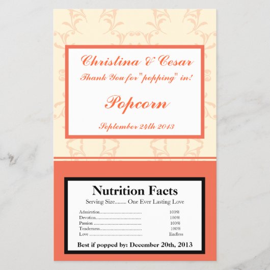 Magnetron Popcorn Wrapper Roze/Perzik Formele SCR Flyer (Voorkant)