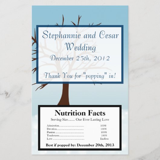 Magnetron Popcorn Wrapper Twinkling Sneeuw/kale Bo Flyer (Voorkant)