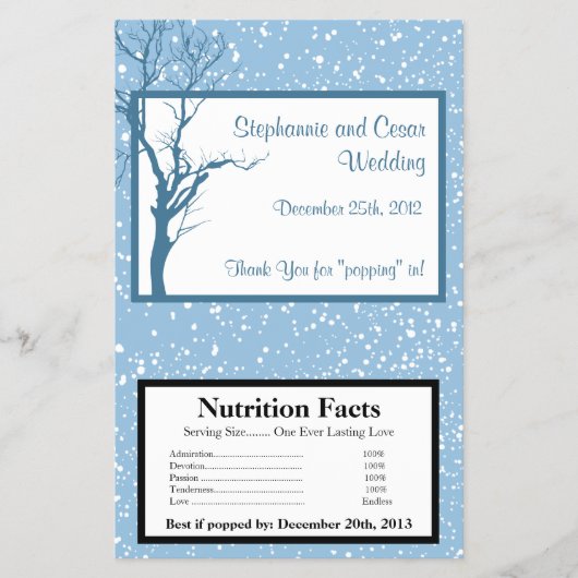 Magnetron Popcorn Wrapper Winter Blauw Kerstmis Flyer (Voorkant)