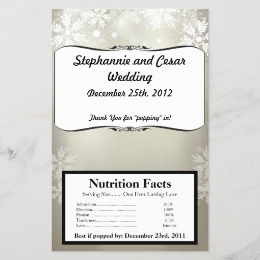 Magnetron Popcorn Wrapper Zilver Kerstmis Blur Flyer (Voorkant)