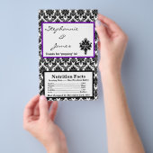 Magnetron Popcorn Wrapper Zwart Paarse Damask Flyer (Hand)