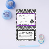 Magnetron Popcorn Wrapper Zwart Paarse Damask Flyer (Enkel)