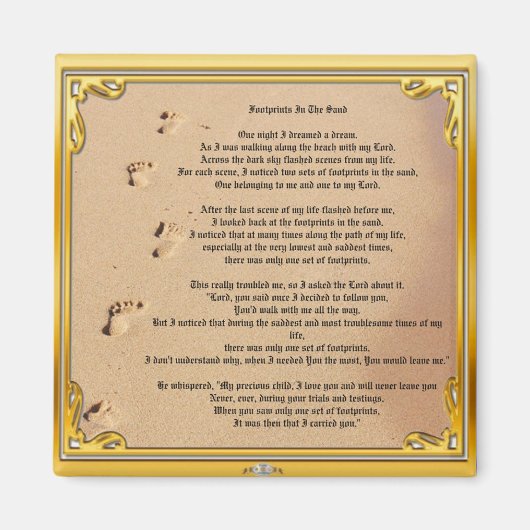 Magnetvoetafdrukken in de zand Sober Champions Magneet (Voorkant)