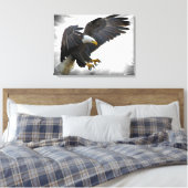 Magnificant Bald Eagle in Flight Canvas Afdruk (Insitu (Slaapkamer))