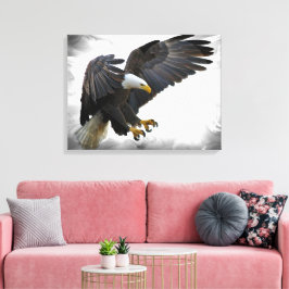Magnificant Bald Eagle in Flight Canvas Afdruk