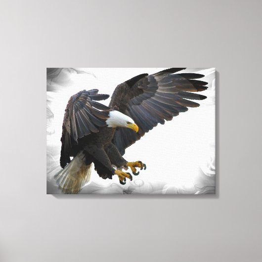Magnificant Bald Eagle in Flight Canvas Afdruk (Voorkant)