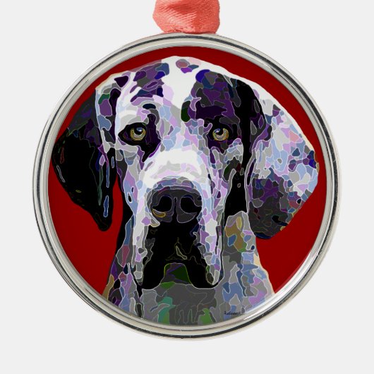 Magnificant Great Dane European Harlequin Ornament (Voorkant)