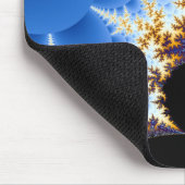 Magnificant Mandelbrot Blue Black Gold Fractal Muismat (Hoek)