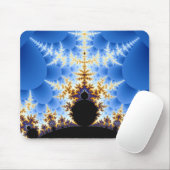 Magnificant Mandelbrot Blue Black Gold Fractal Muismat (Met muis)