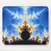 Magnificant Mandelbrot Blue Black Gold Fractal Muismat (Voorkant)