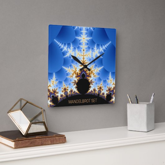 Magnificant Mandelbrot Fractal Vierkante Klok (Kantoor)