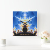 Magnificant Mandelbrot Fractal Vierkante Klok (Huis)