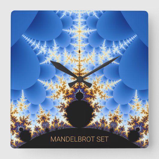 Magnificant Mandelbrot Fractal Vierkante Klok (Voorkant)