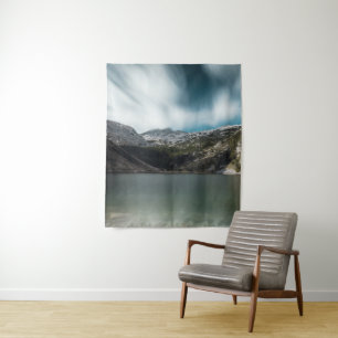 Magnificant meer Krn met berg Krn, Slovenië Wandkleed