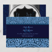 Magnificant Mehndi Mandalas (Blue) Wedding Kaart (Voorkant / Achterkant)