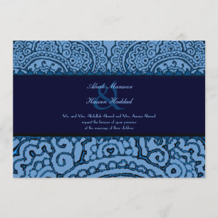 Magnificant Mehndi Mandalas (Blue) Wedding Kaart