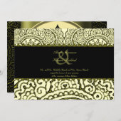 Magnificant Mehndi Mandalas (Gold Effect) Wedding Kaart (Voorkant / Achterkant)