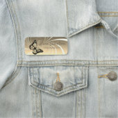 Magnificant modern elegant geel met vlinder naamplaatje (In situ)