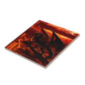 Magnificant Red Dragon Tegeltje (Zijkant)